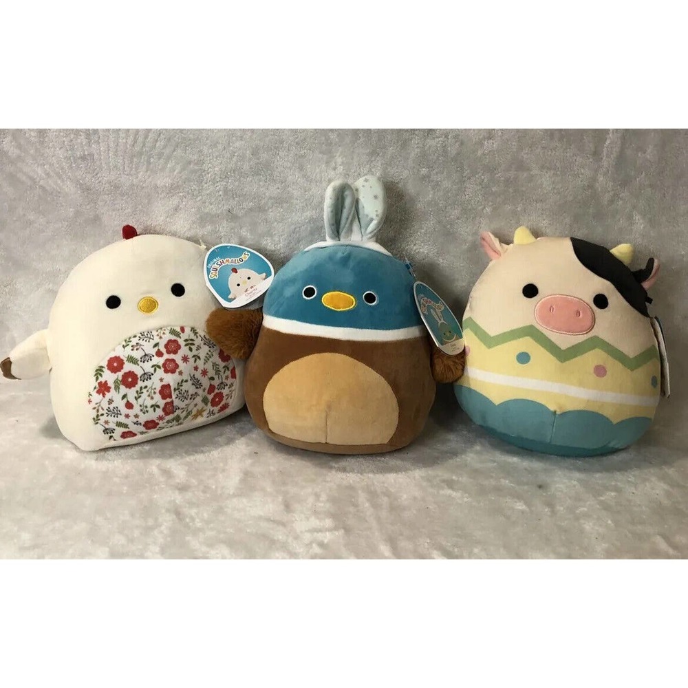 Squishmallow -Lot (3) Daska, Charity, And Connor, 8-9in Wide Each NWT Adorable!!